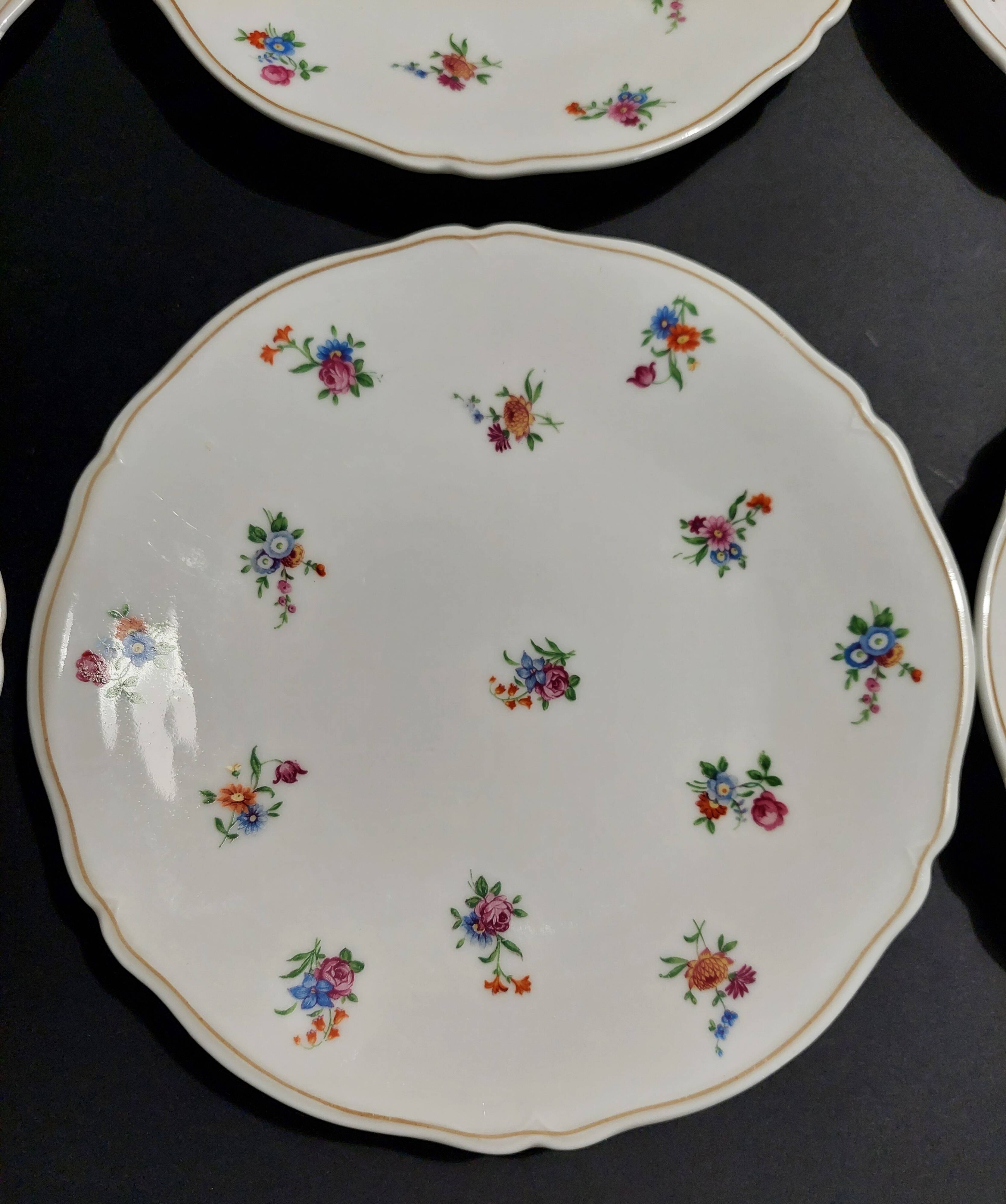 Dessert plates series of six Limoges Legrand porcelain