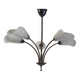 5-light chandelier in metal and opaline - mid-20th century