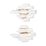 Pair of Venini sconces 1970 golden structure