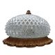 Plafonnier vintage en verre pointe diamant Limburg a610 doré texturé
