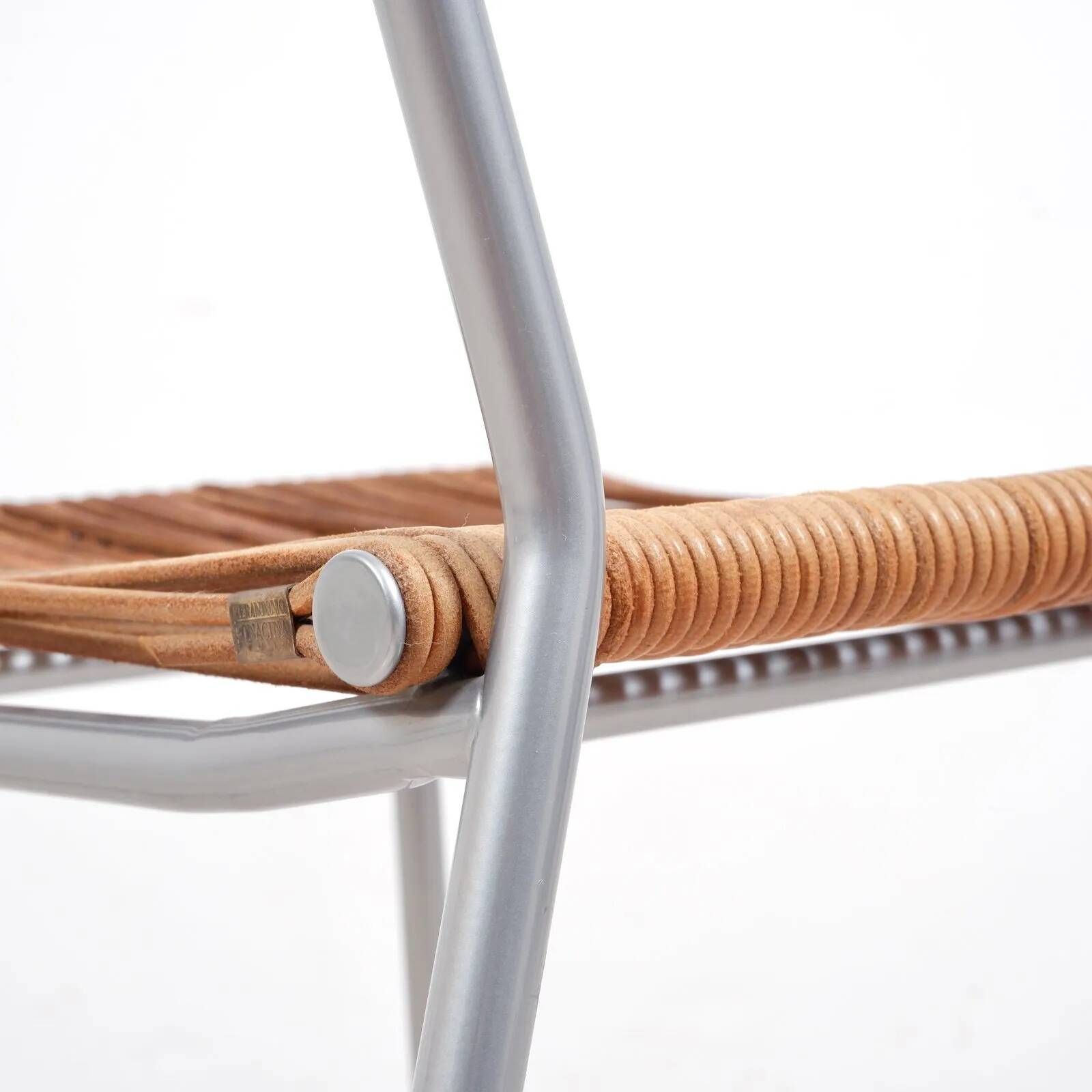 “Miss B” steel lacquered aluminium classic chair by Tito Agnoli