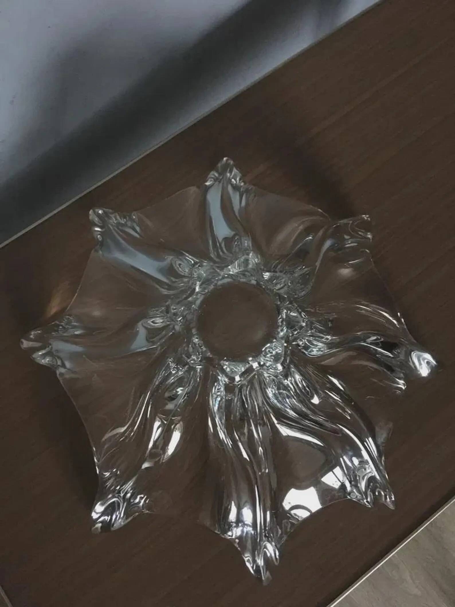 Art Vannes Crystal Centerpiece Bowl – France, 1970s