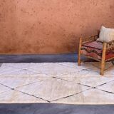 Moroccan rug Beni M'Rirt white - 161 x 280 cm