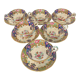 Ensemble 6 tasses et ss tasses porcelaine anglaise milieu XIXeme