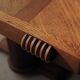 Solid oak table with marquetry, France, circa 1940.