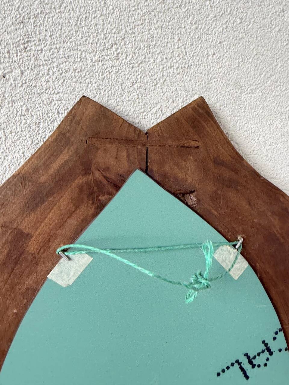 Brutalist wooden mirror 1900