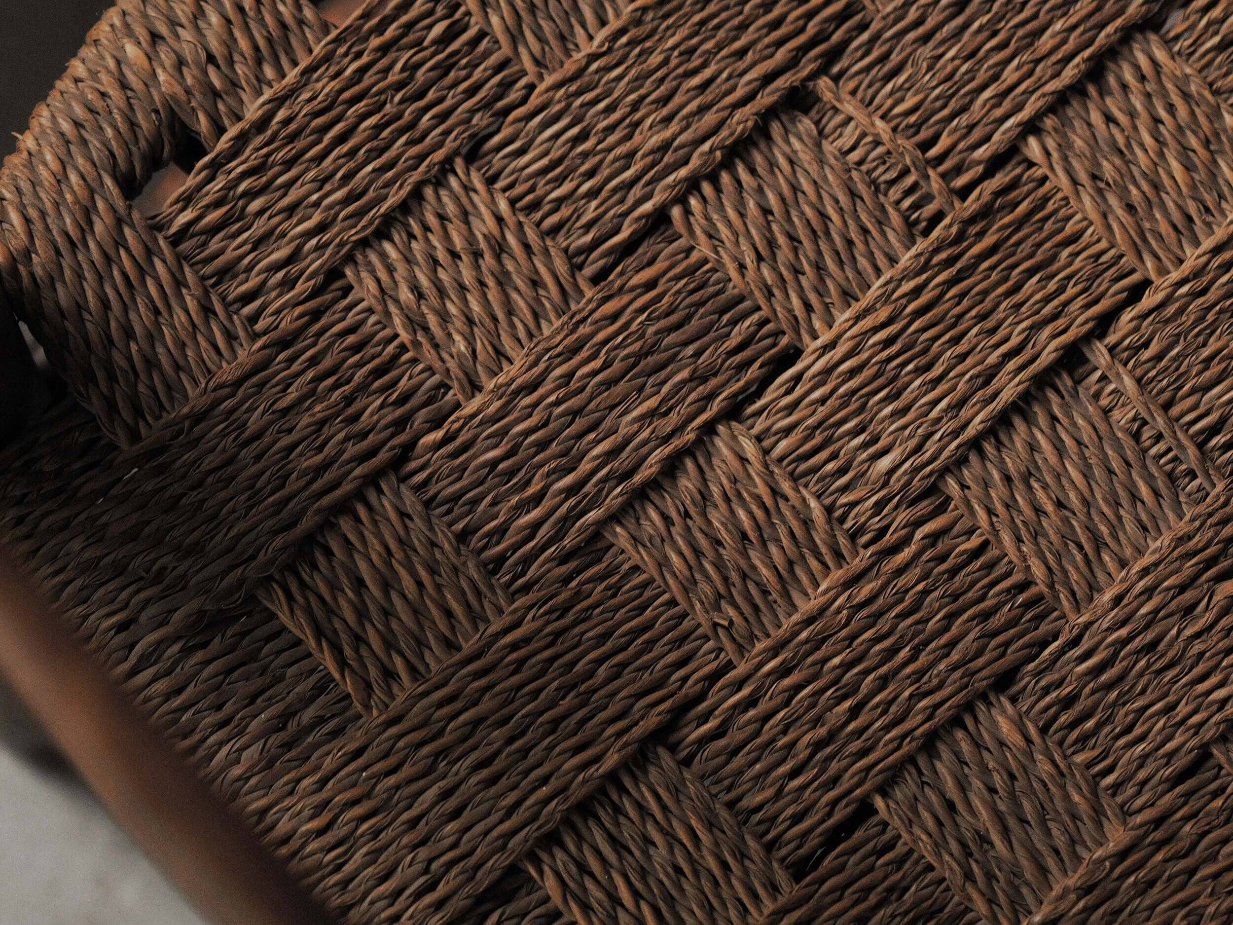 Set of 4 modernist chairs in beech and woven cord, France, circa 1940.