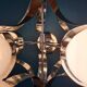 Mid-century metallic opaline glass chandelier, Italy, 1960s.