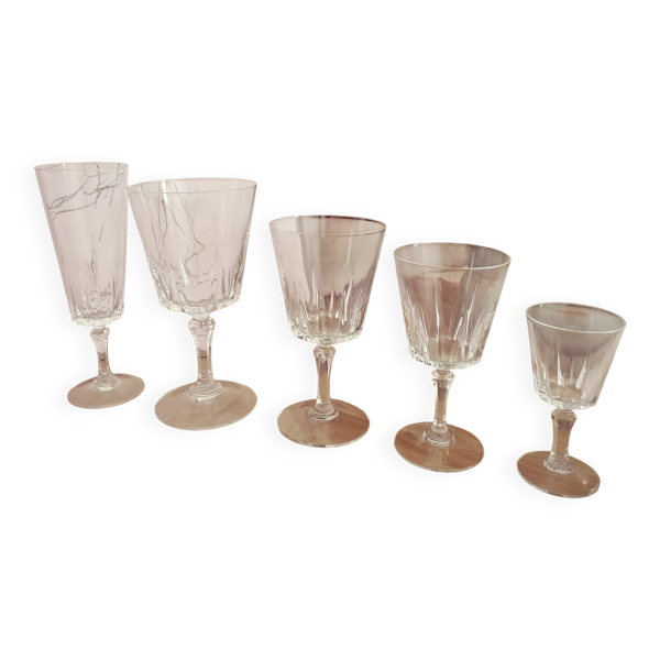 Lot verres en cristal