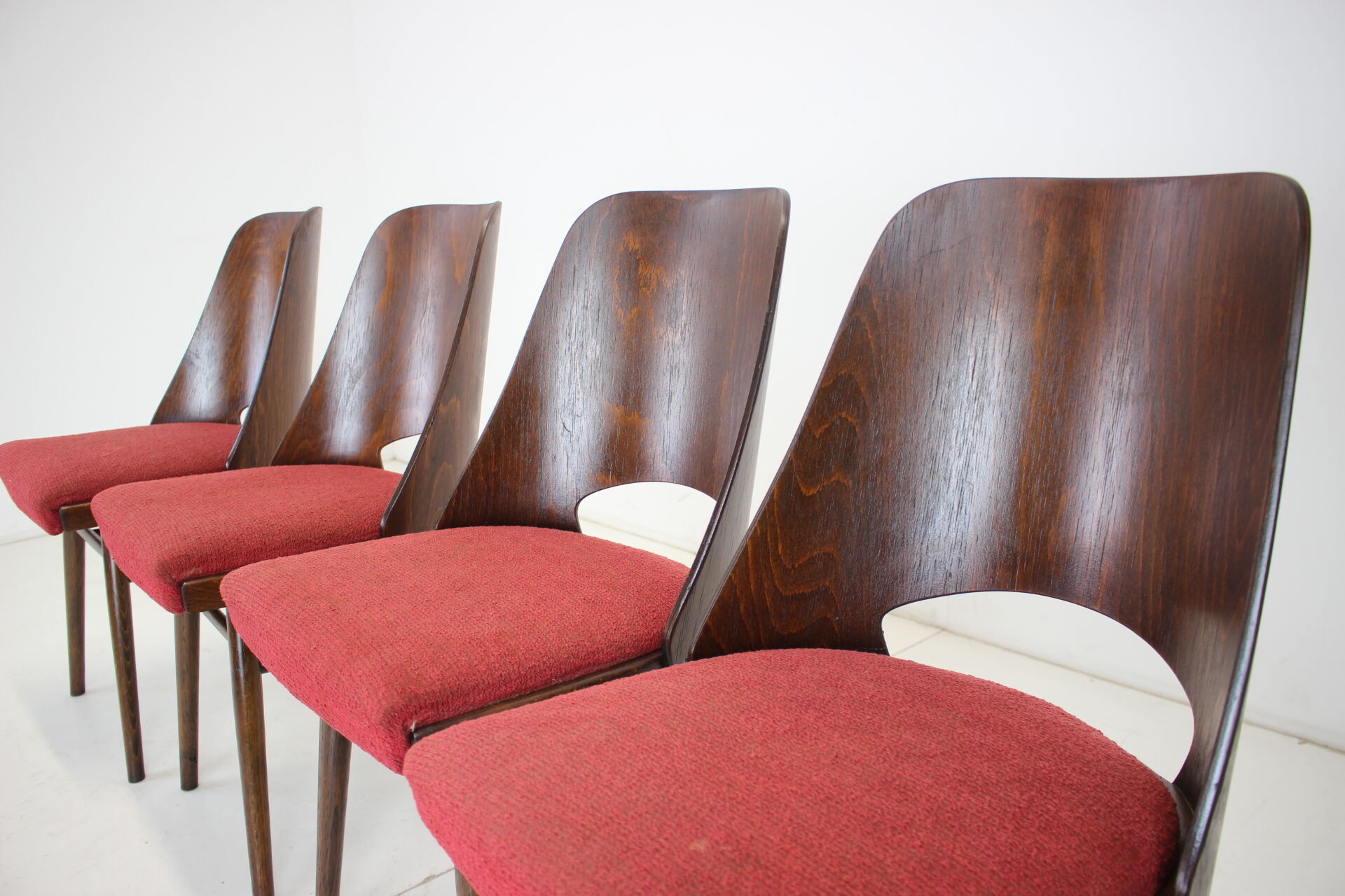 1960s Set of 4 Oswald Haerdtl Dining Chairs for Ton/Thonet, Czechoslovakia