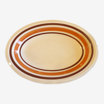 Oval earthenware dish, vintage