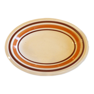 Oval earthenware dish, vintage