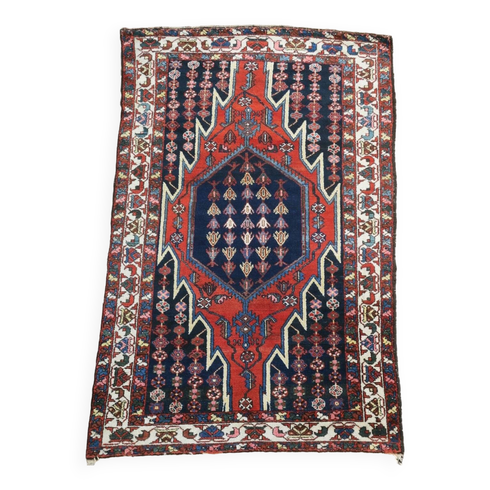 Mid century hand-knotted rug 1960s, 135 cm x 208 cm