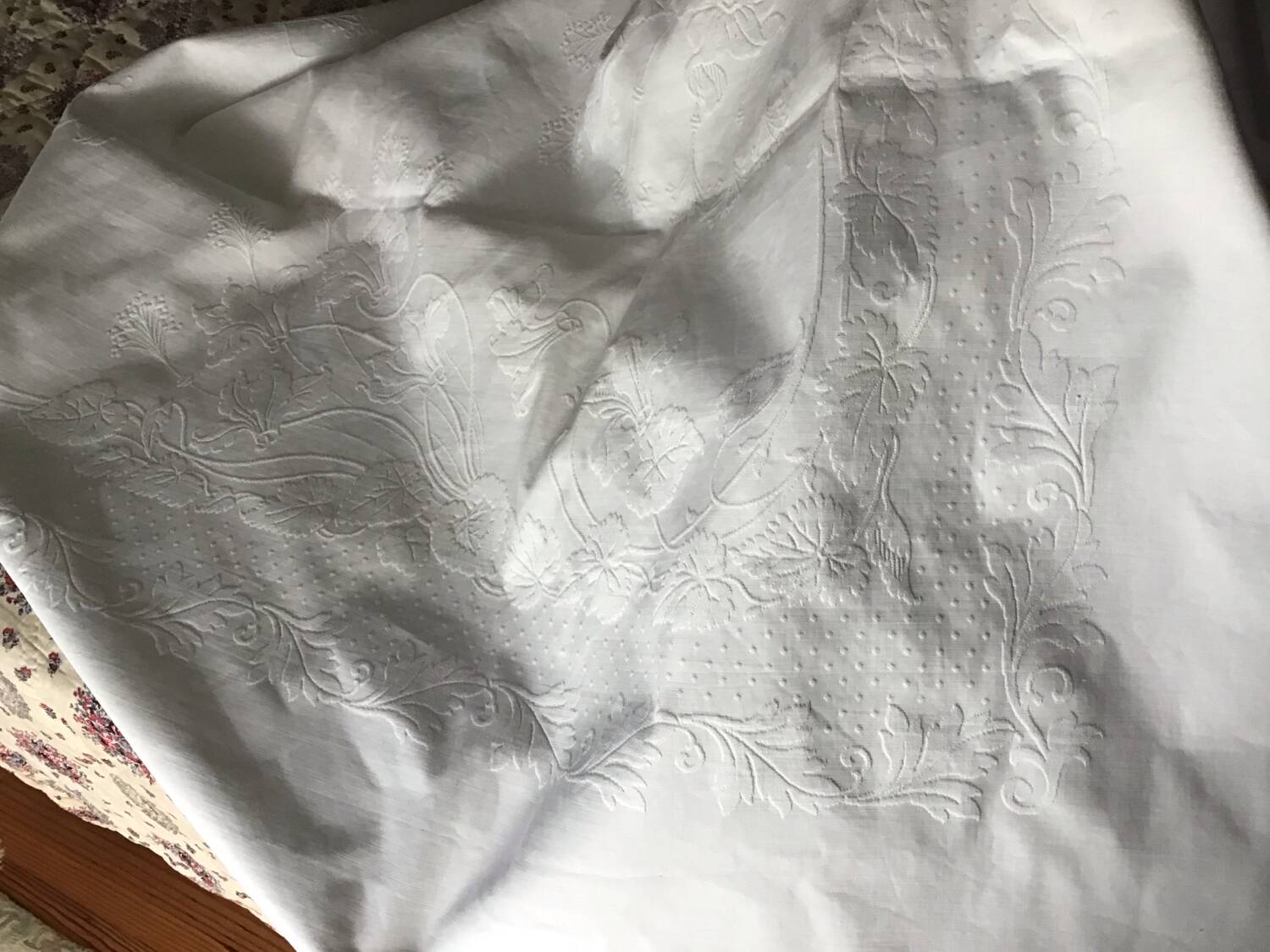 White cotton bedspread