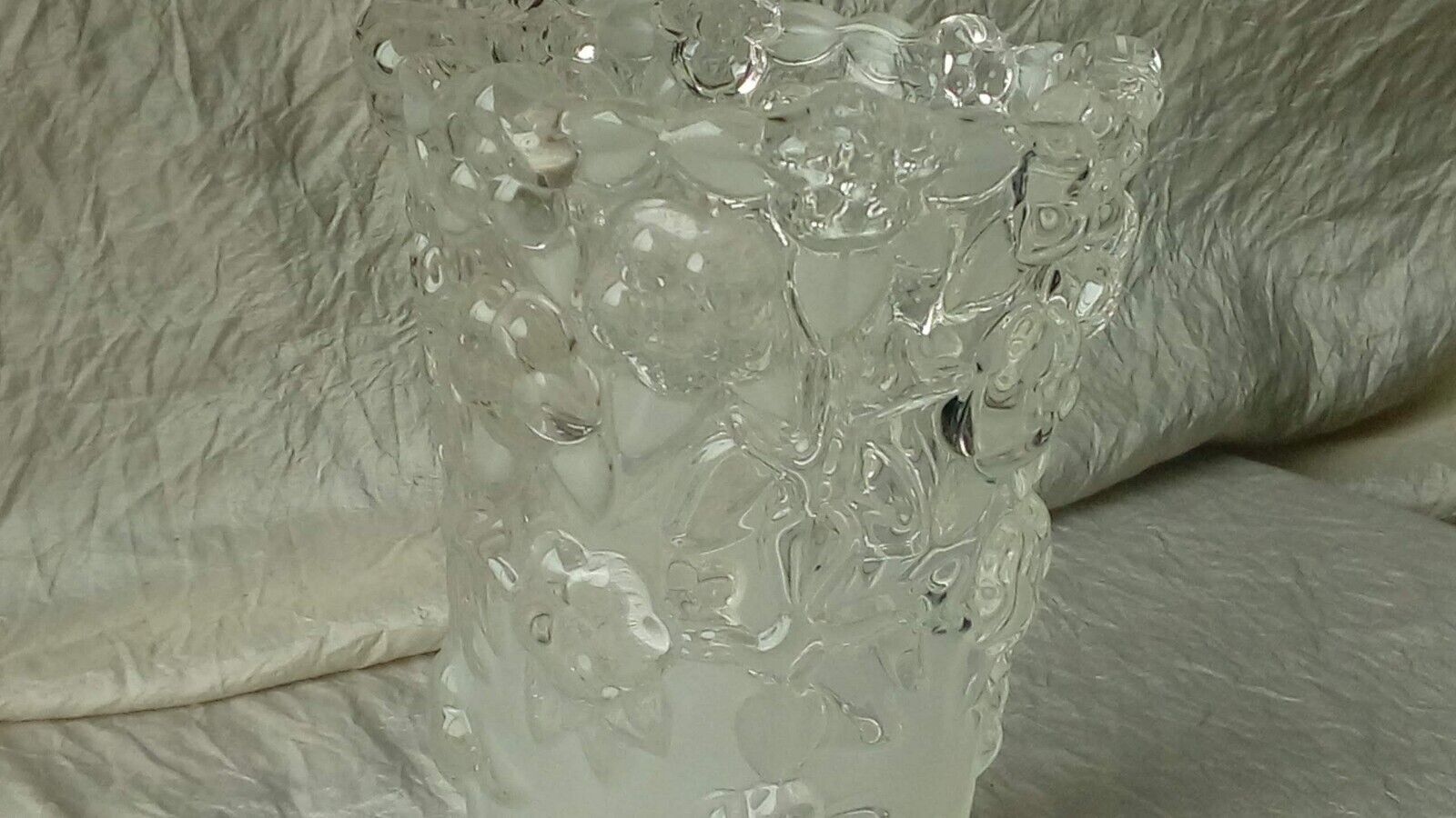 Lalique style frosted glass vase