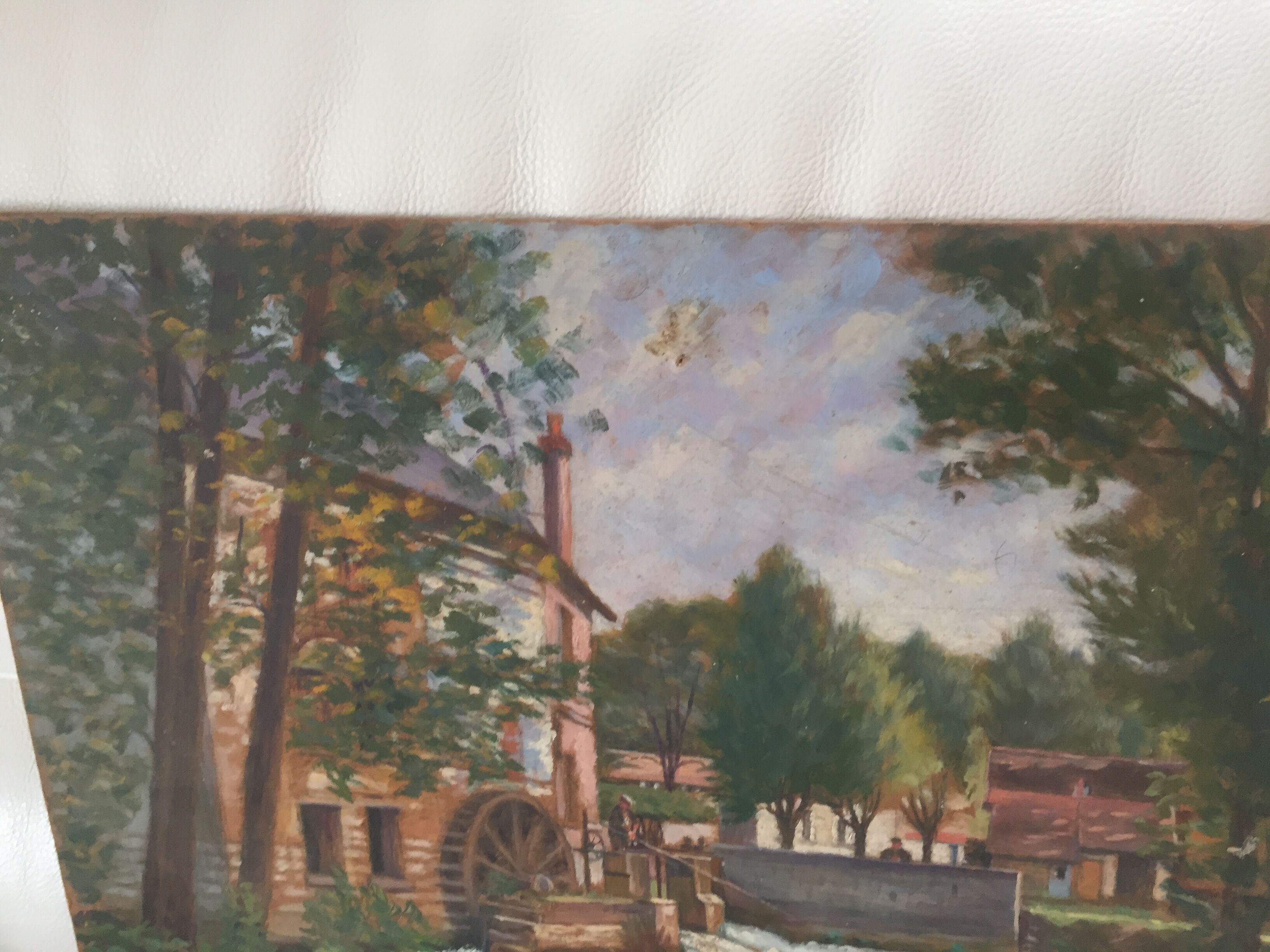 Painting on cardboard by Gustave Mouty (1870-1956) - Moulin de Giverny