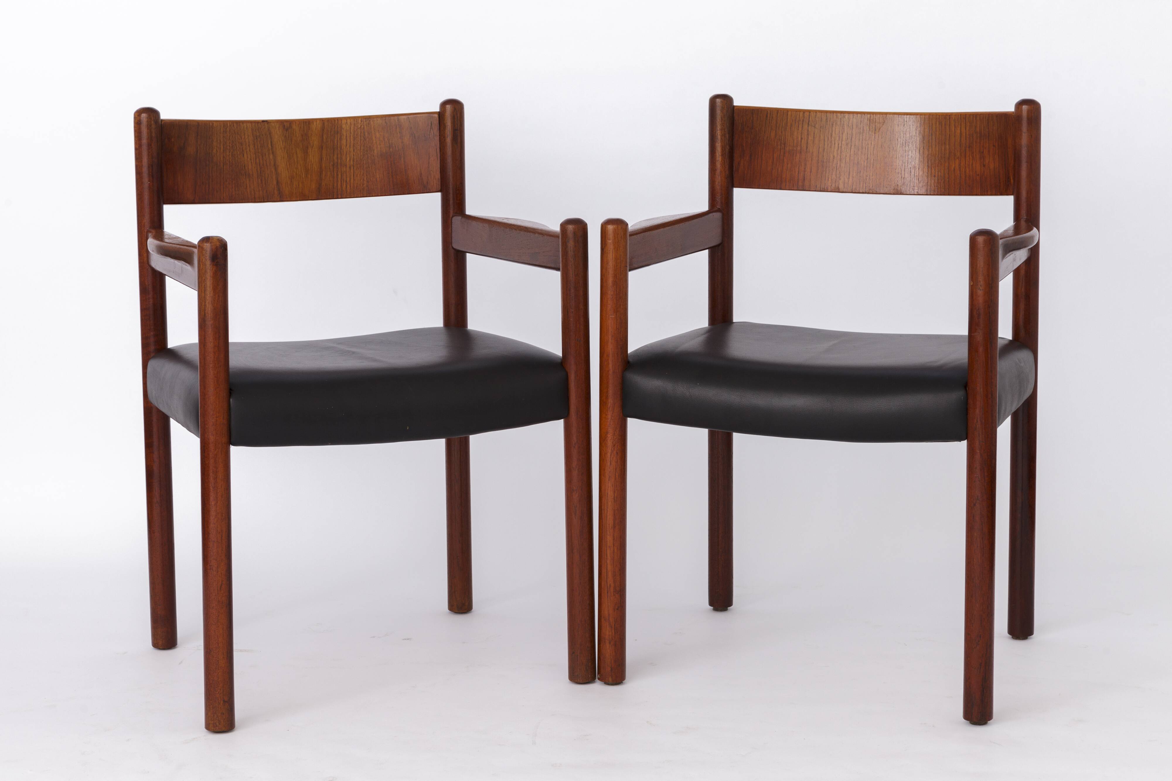 4 of 8 Vintage Armchairs, 1960s, Danish, Teak
