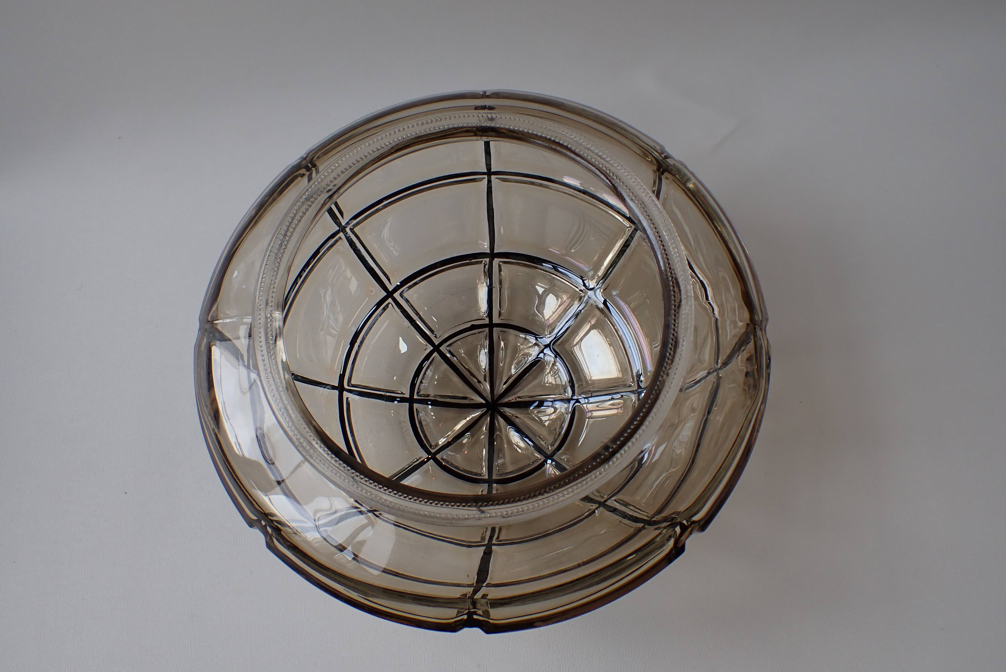 Vintage wall/ceiling light in amber glass / RZB Germany