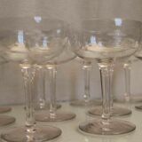 Suite of 12 crystal champagne glasses