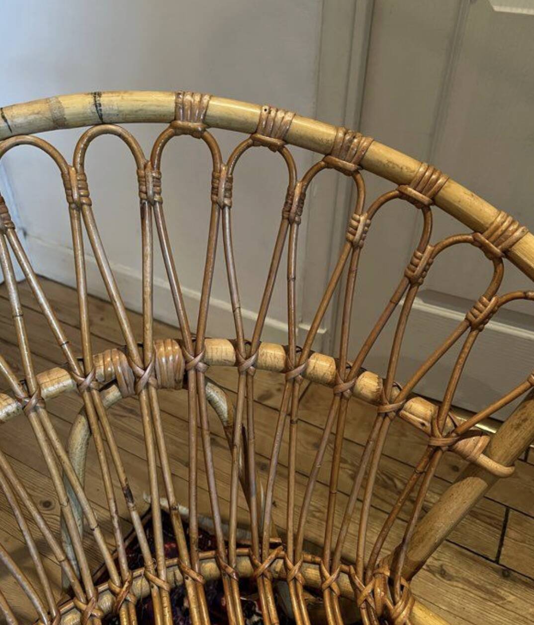 Pair of vintage rattan armchairs – 60s/70s design