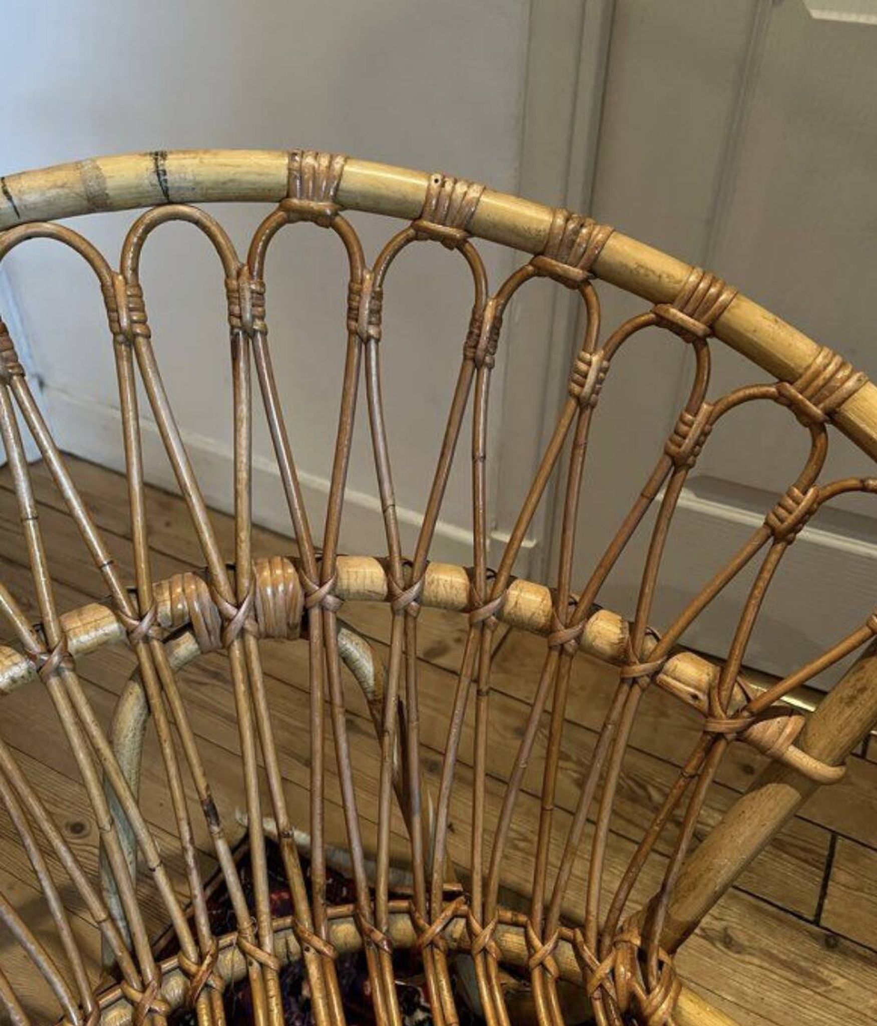 Pair of vintage rattan armchairs – 60s/70s design