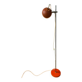 Lampadaire Mid-Century orange à abat-jour « eyeball »