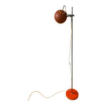 Mid-Century orange floor lamp with "eyeball" shade