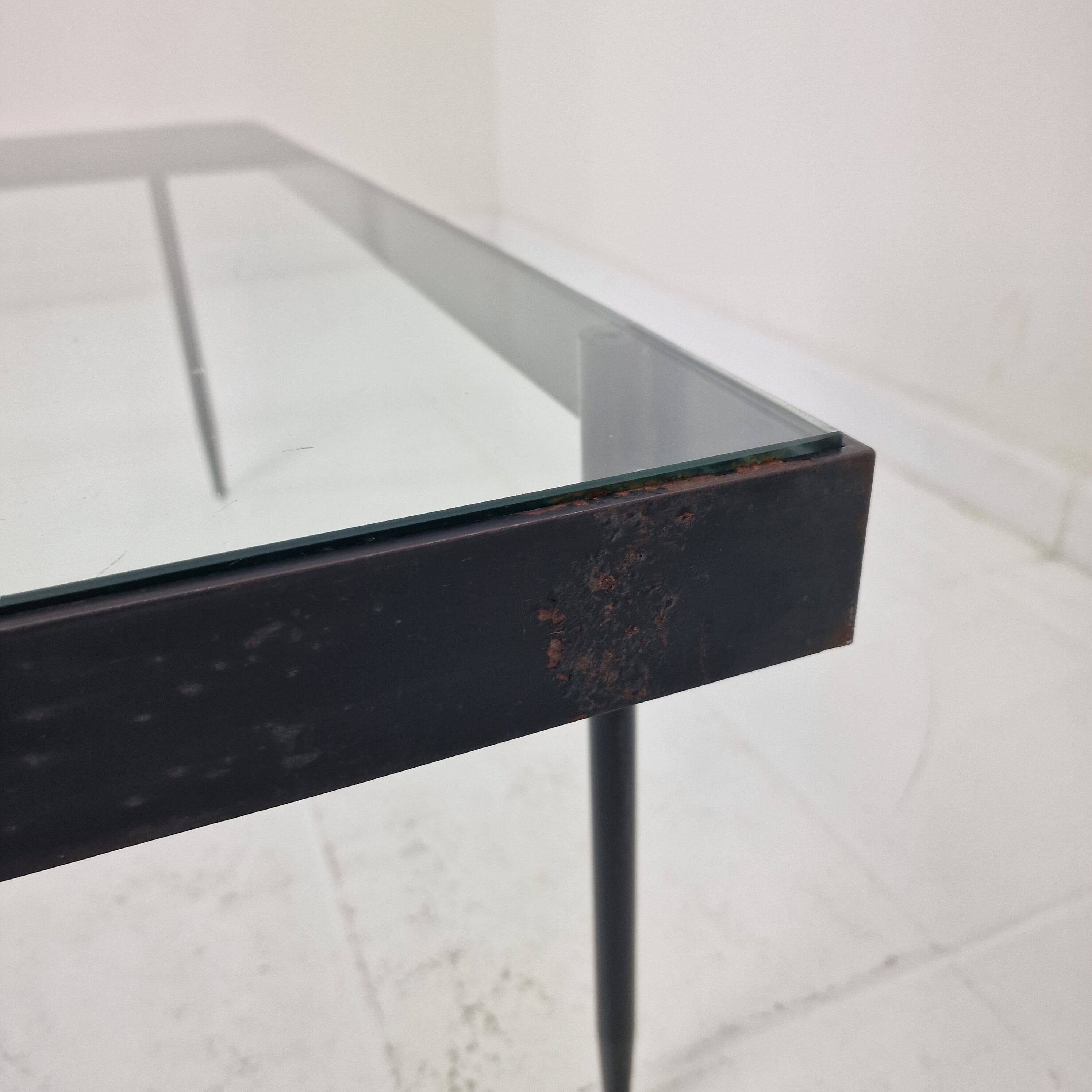 Janni Van Pelt "G4A" Coffee Table in Steel and Glass, Netherlands 1958