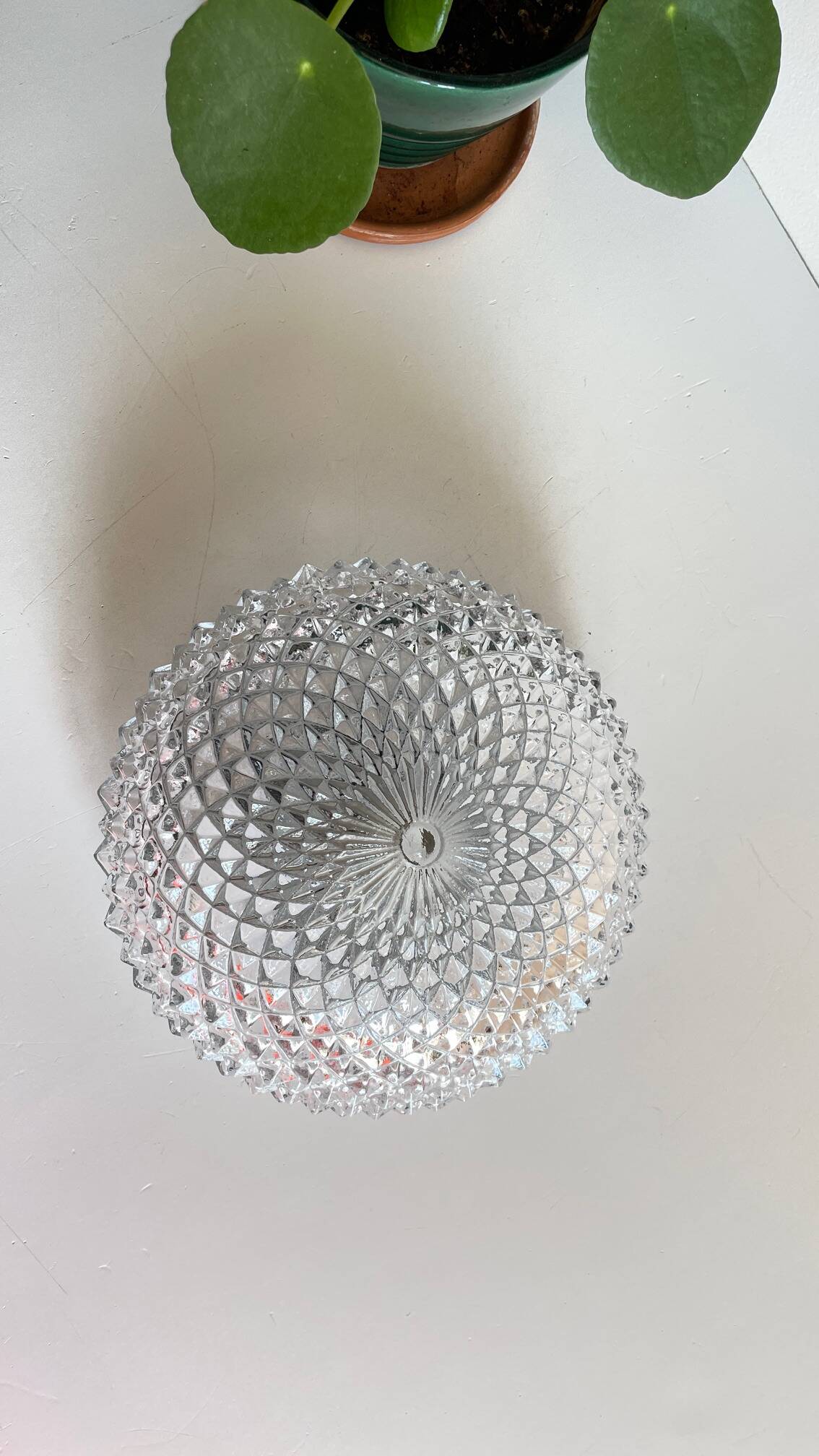 APPLIQUE Semi-Crystal Ceiling Light 1950s