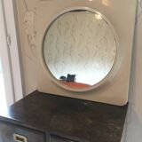 Space age mirror and its 2 luminous side lights