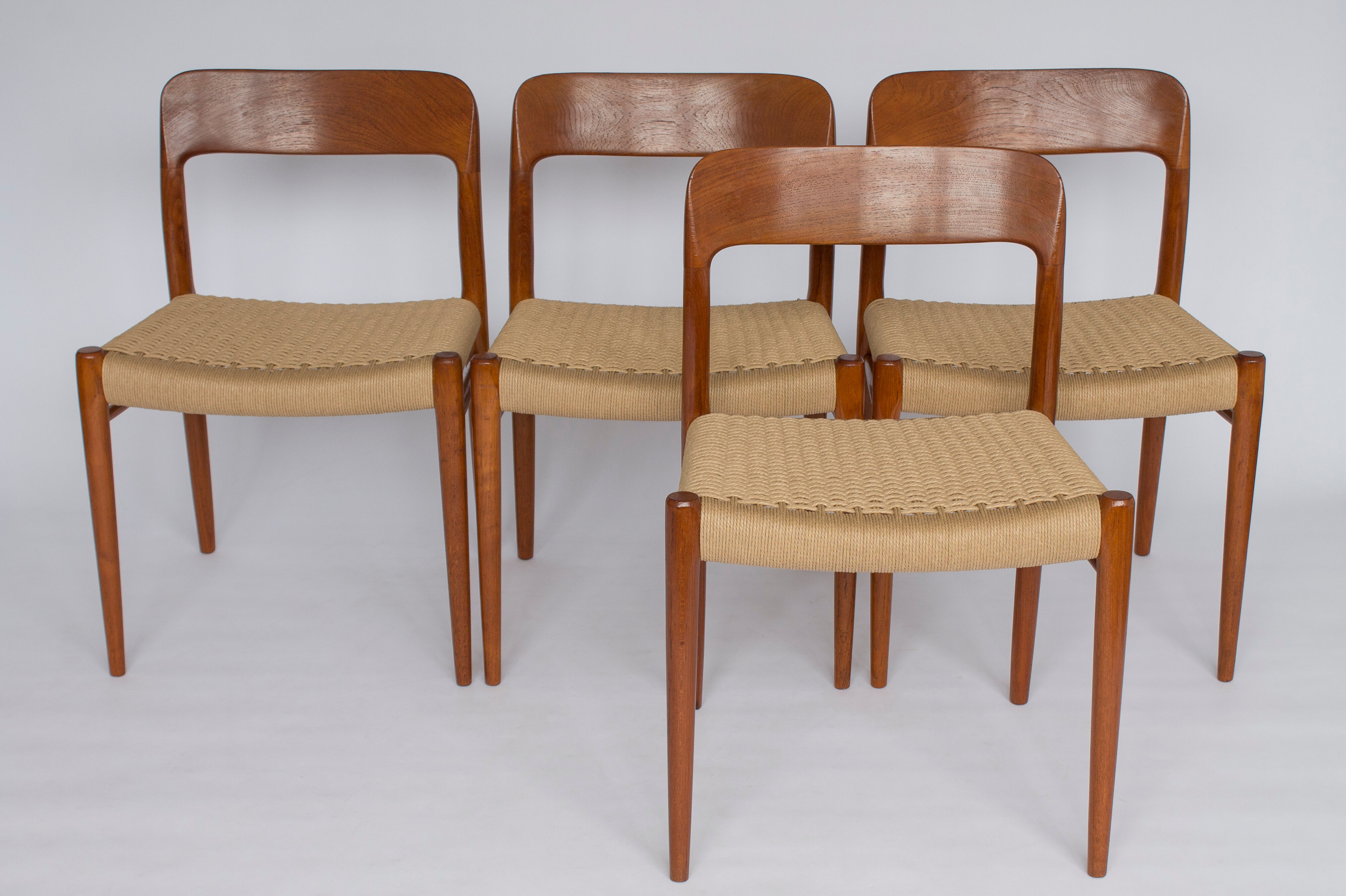 4 chairs model 75 by Niels Møller  1950