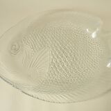 Vintage clear glass fish dish - retro tableware