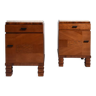 Pair of wooden bedside tables, 1940s.