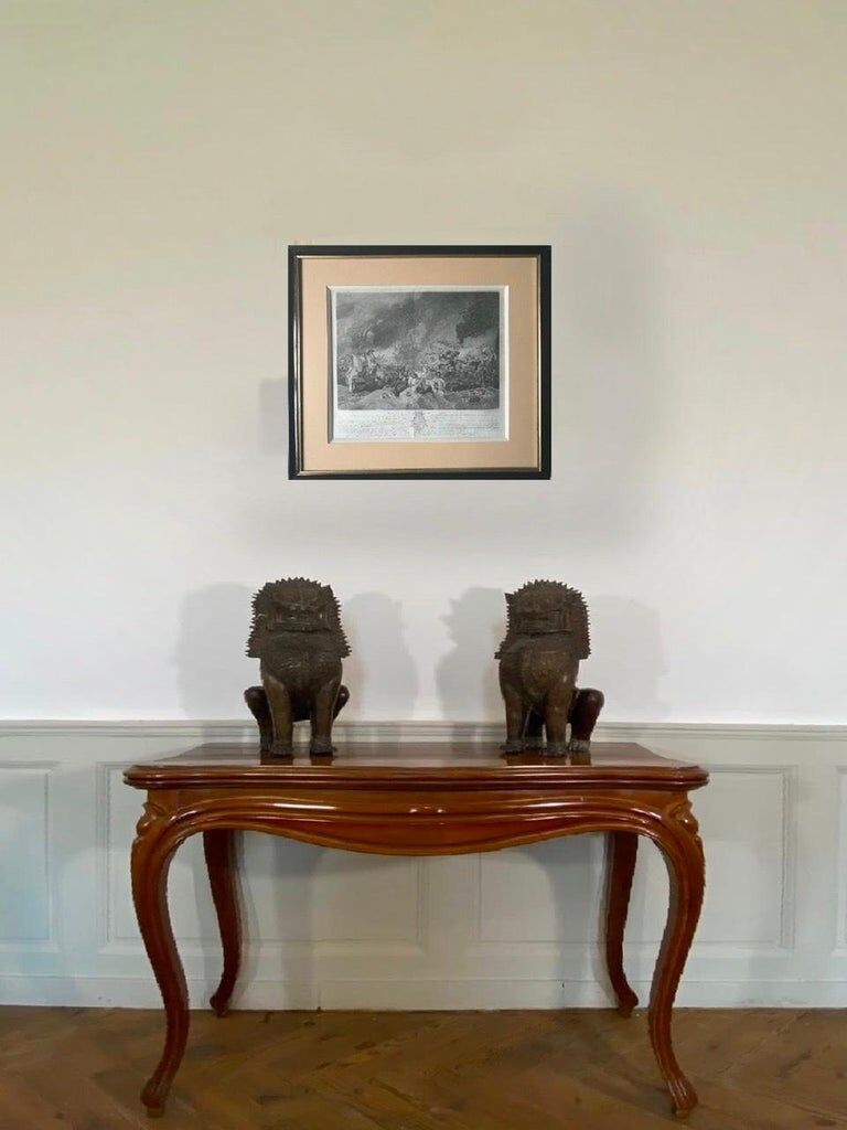 B. West, naval battle: Battle of the Hougue, engraving, eighteenth century