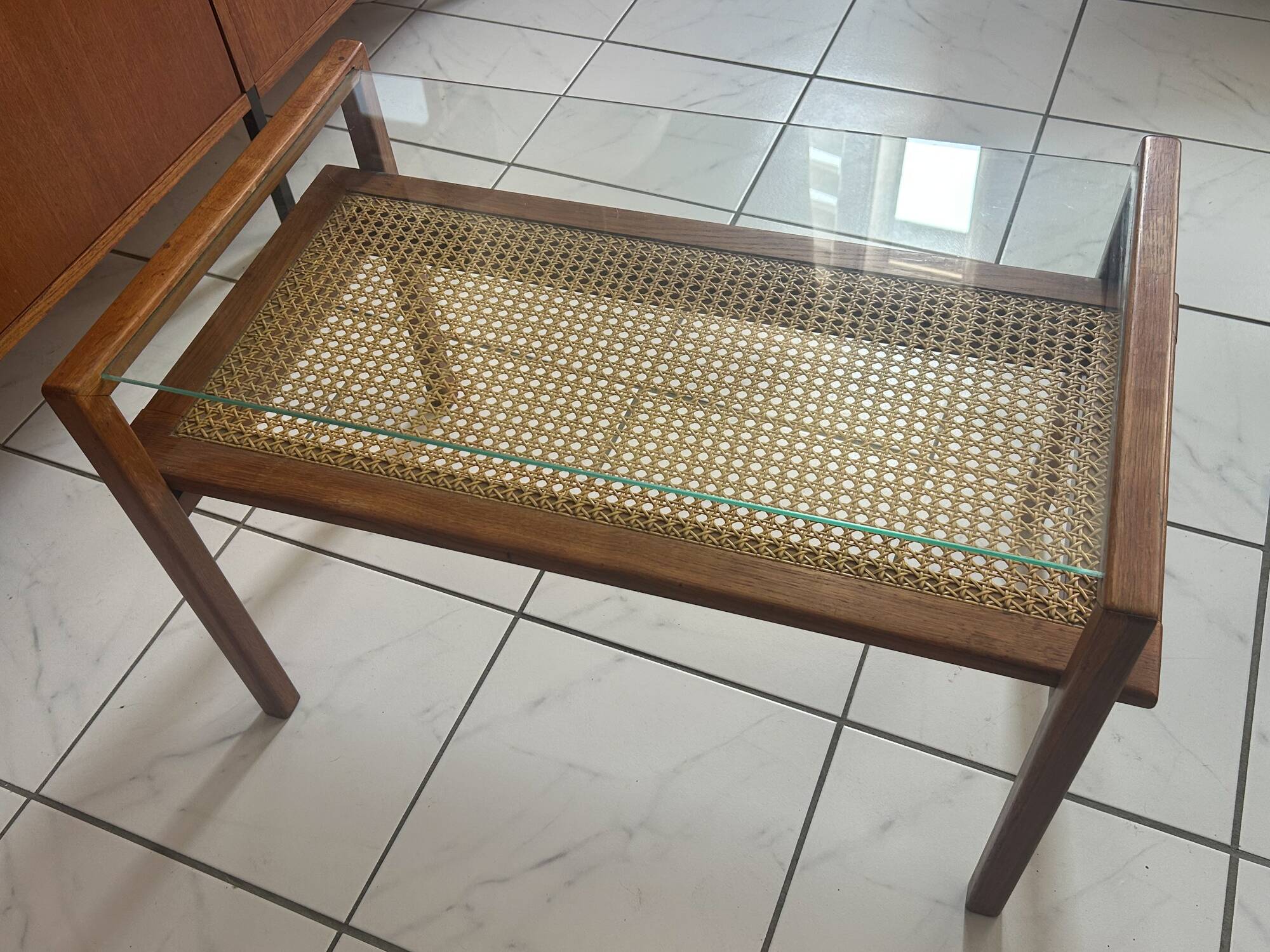 Mahogany coffee table Roger Landault 1960
