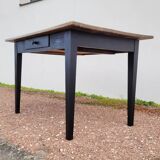 Rustic farm table in old patinated solid oak - 1900s