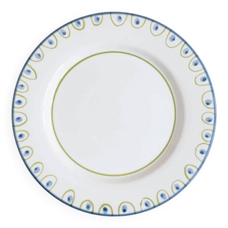 Hand painted ceramic dinner plate