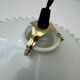 Vintage opaline glass pendant light with scalloped edges, 24 cm