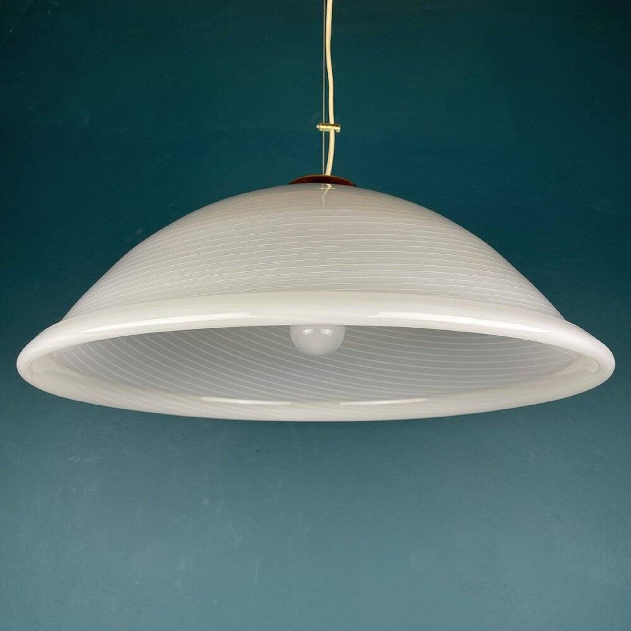 Large swirling Italian Murano glass pendant lamp, 1980s.