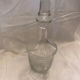 Chiseled glass wine decanter
