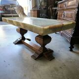 Table basse 1940 noyer et onyx