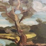 Undergrowth landscape signed Duval XXe