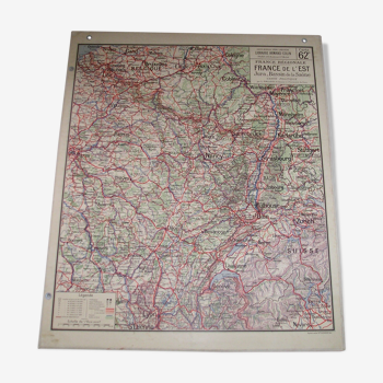 Vidal Wall School Map No.62 Eastern France Jura Basin de la Saone