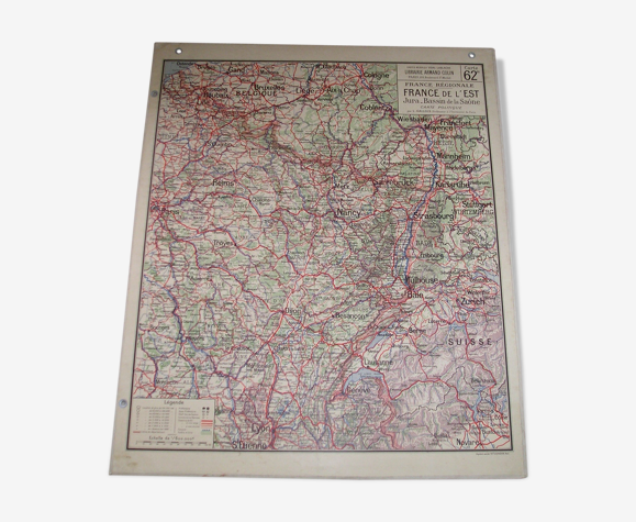 Vidal Wall School Map No 62 Eastern France Jura Basin De La Saone Selency Vidal Wall School Map No 62 Eastern France Jura Basin De La Saone Selency