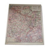 Vidal Wall School Map No.62 Eastern France Jura Basin de la Saone