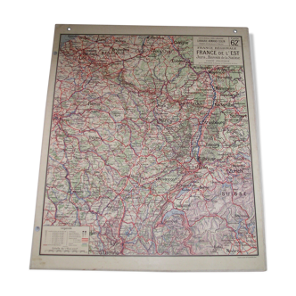 Vidal Wall School Map No.62 Eastern France Jura Basin de la Saone