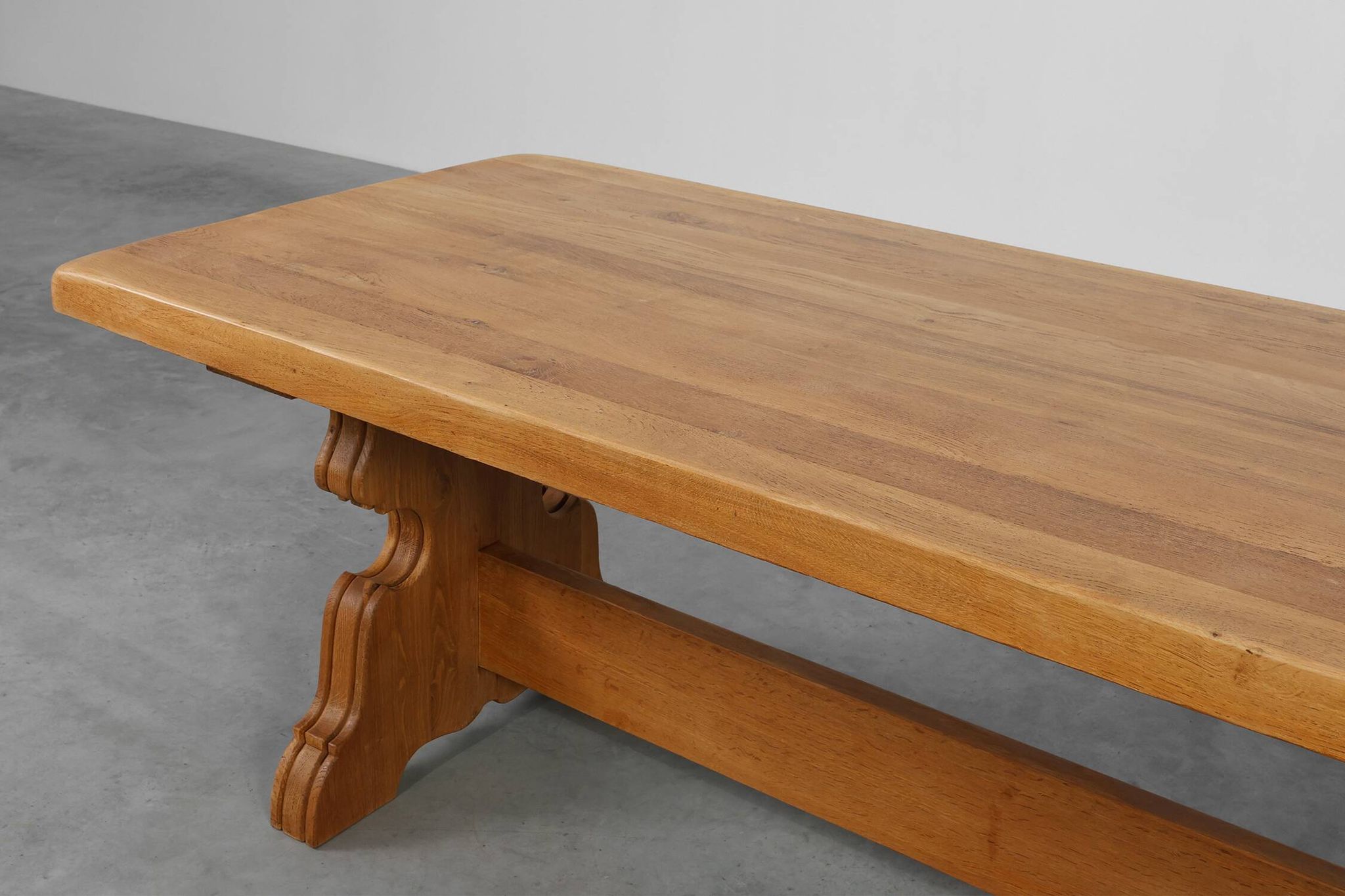 Mid‑20th‑Century Rustic Oak Dining Table, France 1960s