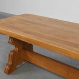 Mid‑20th‑Century Rustic Oak Dining Table, France 1960s