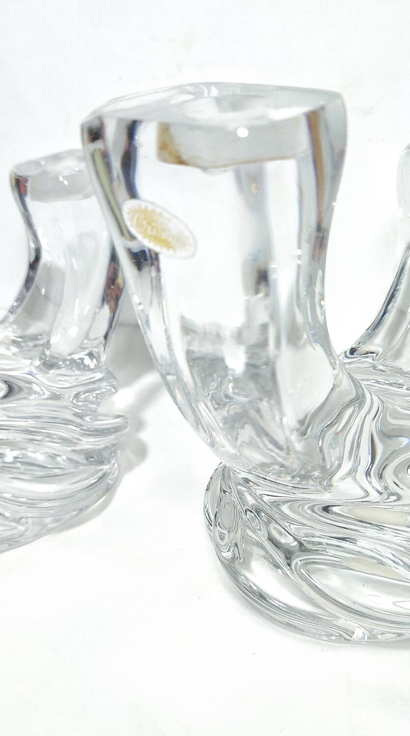Par de candelabros de cristal. España, 1950s.