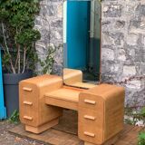Art Deco dressing table in raw oak produced by Tatra Nabytok Czechoslovakia 1950